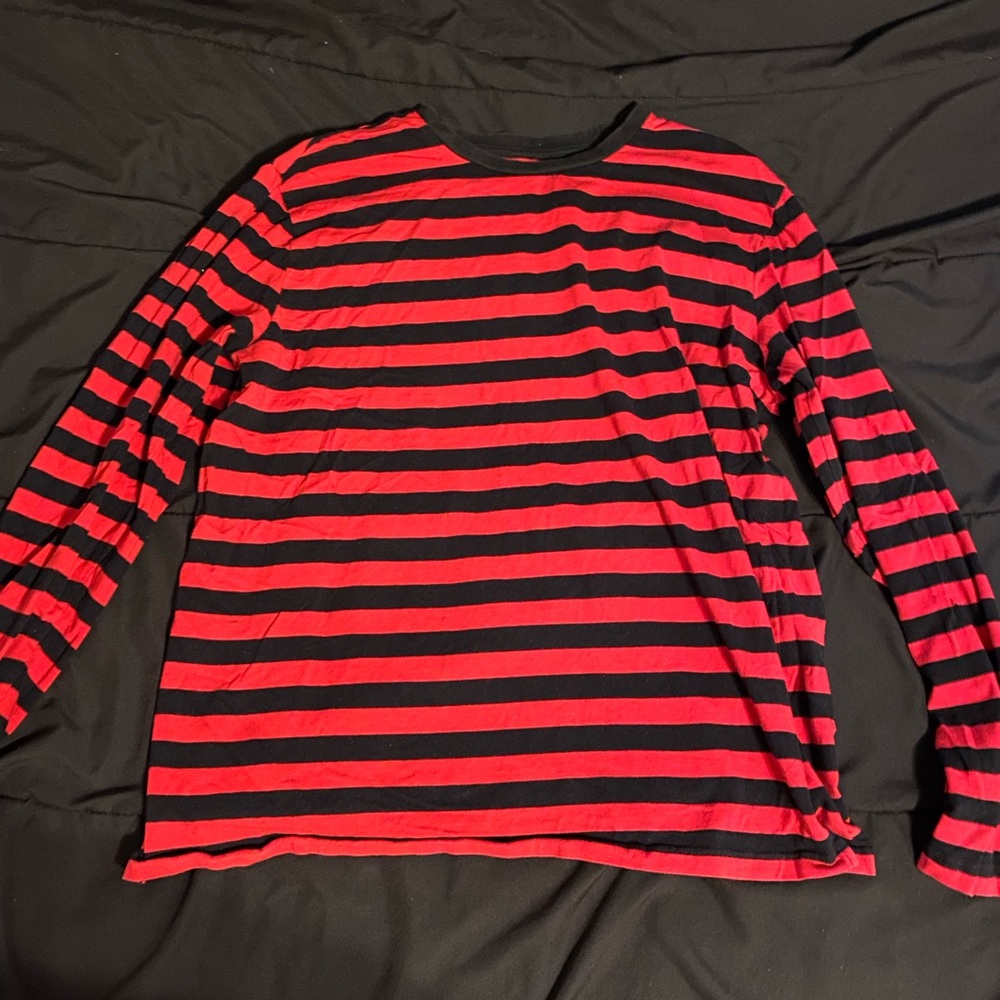 Red and Black Striped Tee